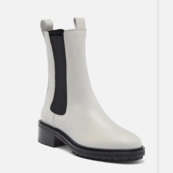 AEYDE Jack Light Gray Chalk Leather Chelsea boots Size 39/8.5 New $545 - Picture 1 of 6